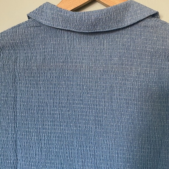 Madewell | crinkle polo crop tee size XS tranquil lake blue - Picture 11 of 12